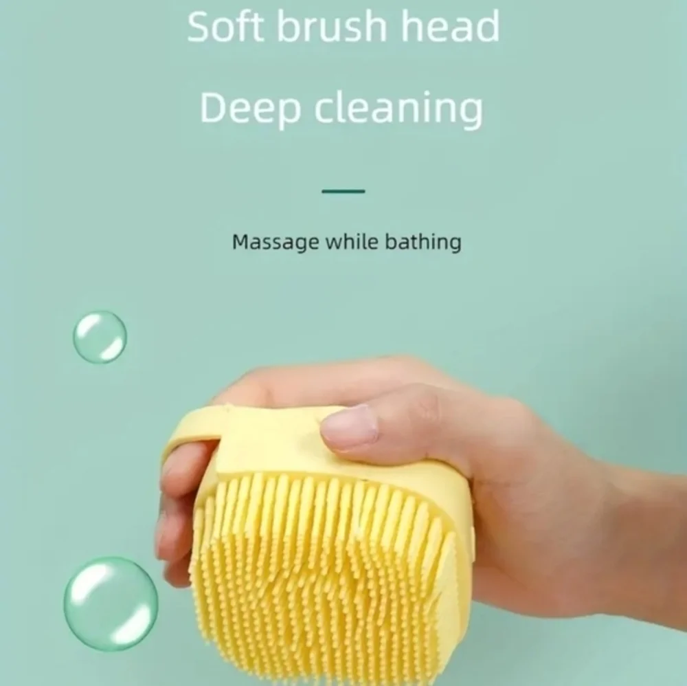Silcone Pet Bath‎ Massaging Comb Yellow